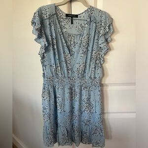 BCBGMaxAzria blue floral knee length dress